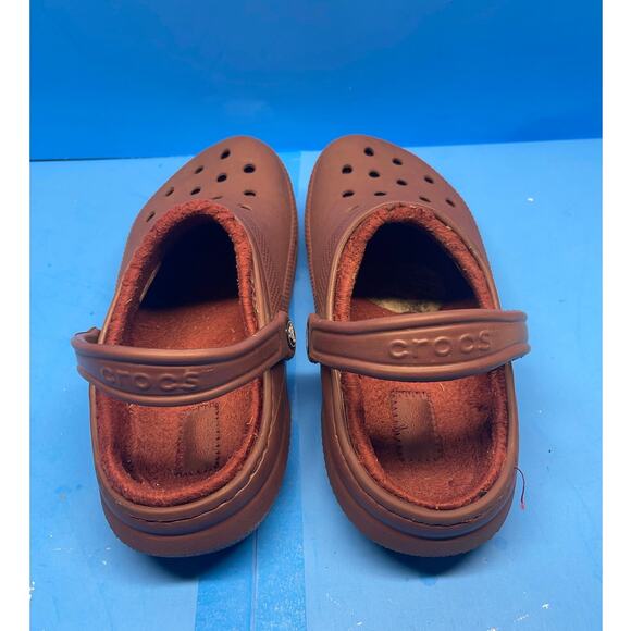 Crocs Unisex Maroon Cozy Soft Classic Fleece Lined Cushion Clogs Sandals W 9 M7 - Picture 4 of 6